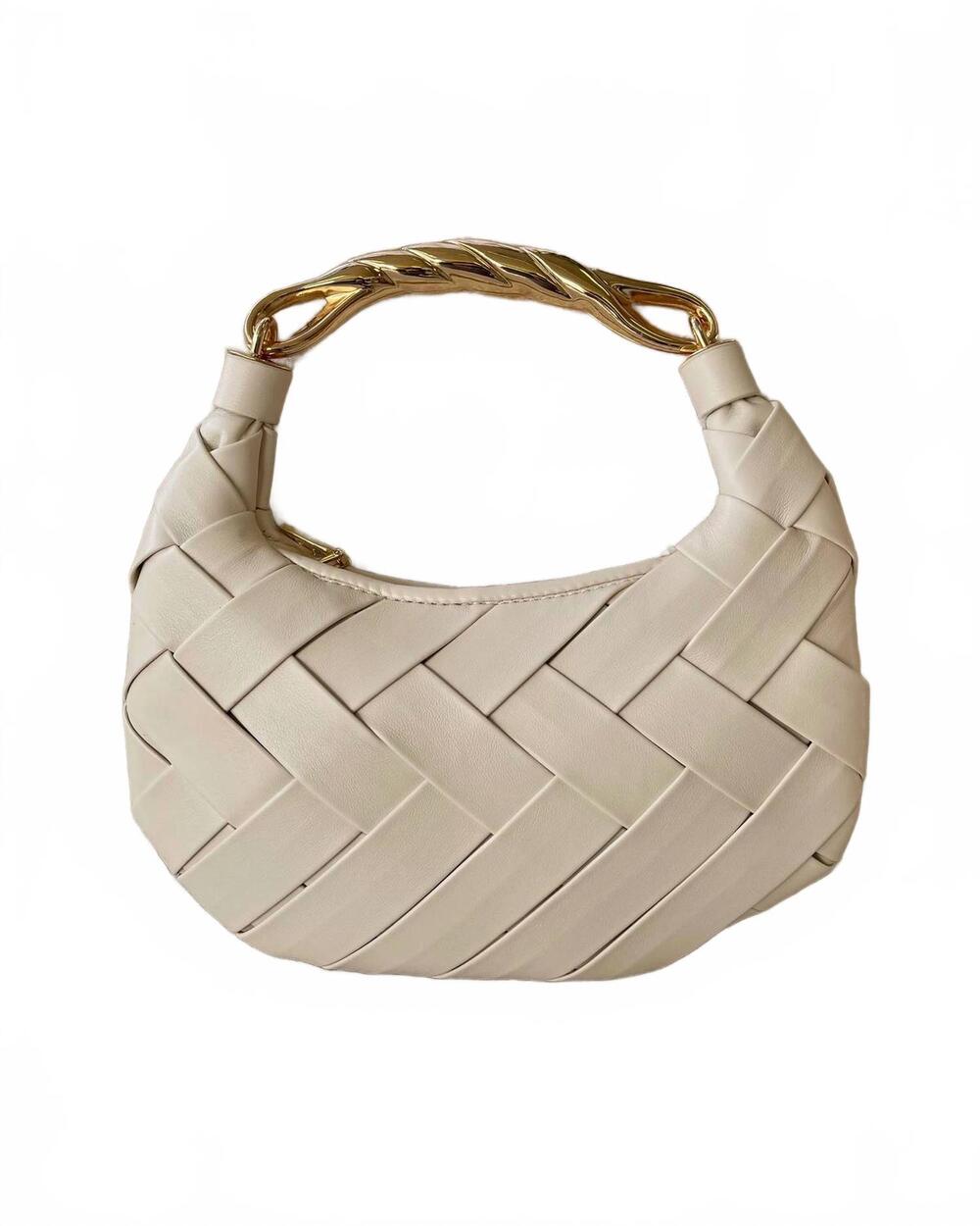 NEW URBAN EXPRESSIONS women's kelly woven crossbody handbag in oatmilk